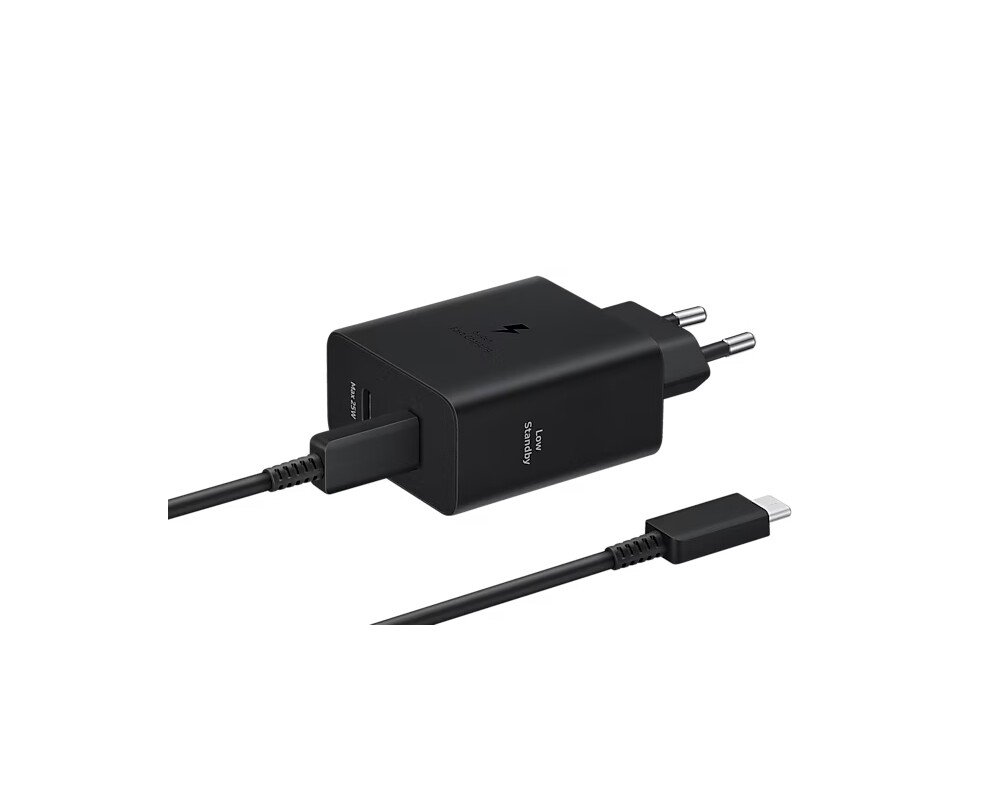 Зарядно Samsung Power Adapter Duo 2x USB-C 50W - black 7