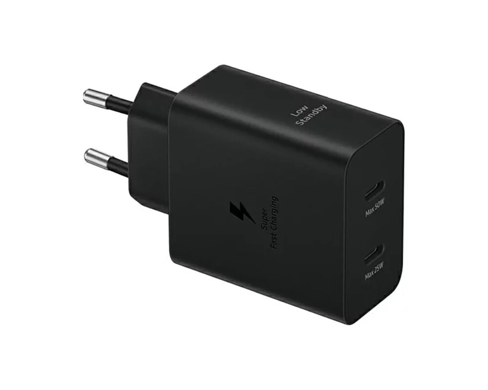 Зарядно Samsung Power Adapter Duo 2x USB-C 50W - black 2