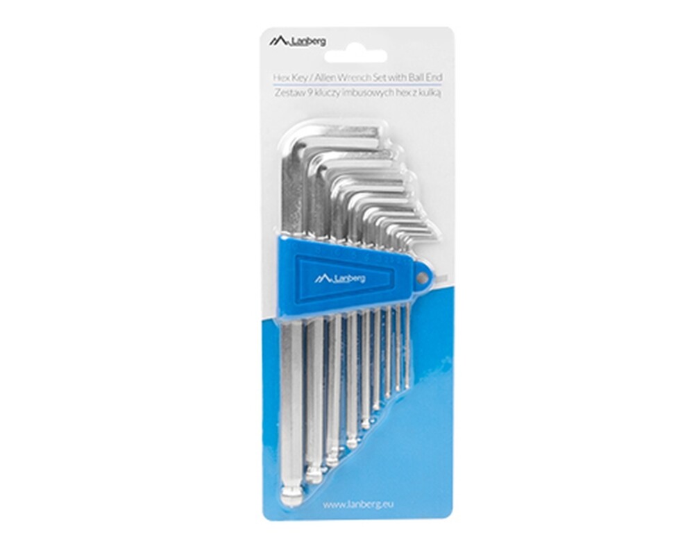 Мрежов инструмент Lanberg hex key/allen wrench set with ball end 9pcs 3