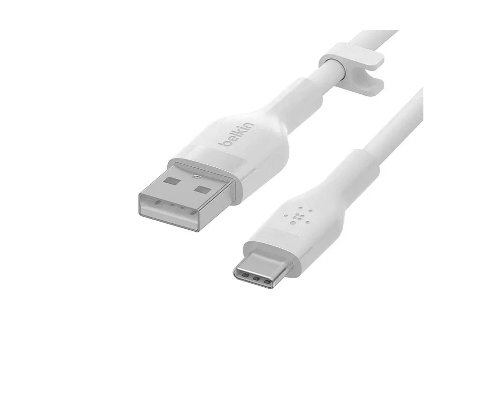 Кабел Belkin BOOST CHARGE Flex Silicone cable USB-A to USB-C - 1M - White 3