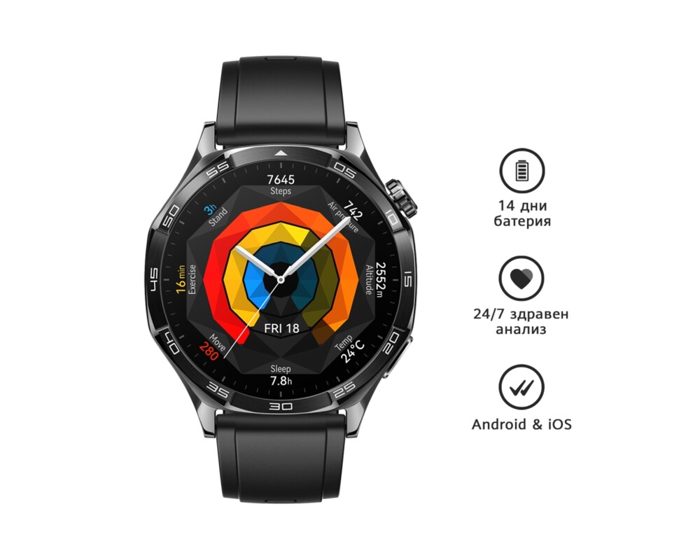 Smart часовник Huawei Watch GT5 Vili-B19F+Huawei FreeBuds 5i Ceramic White 3