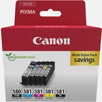 <span>Мастило</span> Canon PGI-580/CLI-581 PBK/C/M/Y Pigment + Ink Cartridge Multi Pack <span class='catalog-num-in-name'>2078C007AA</span> - 