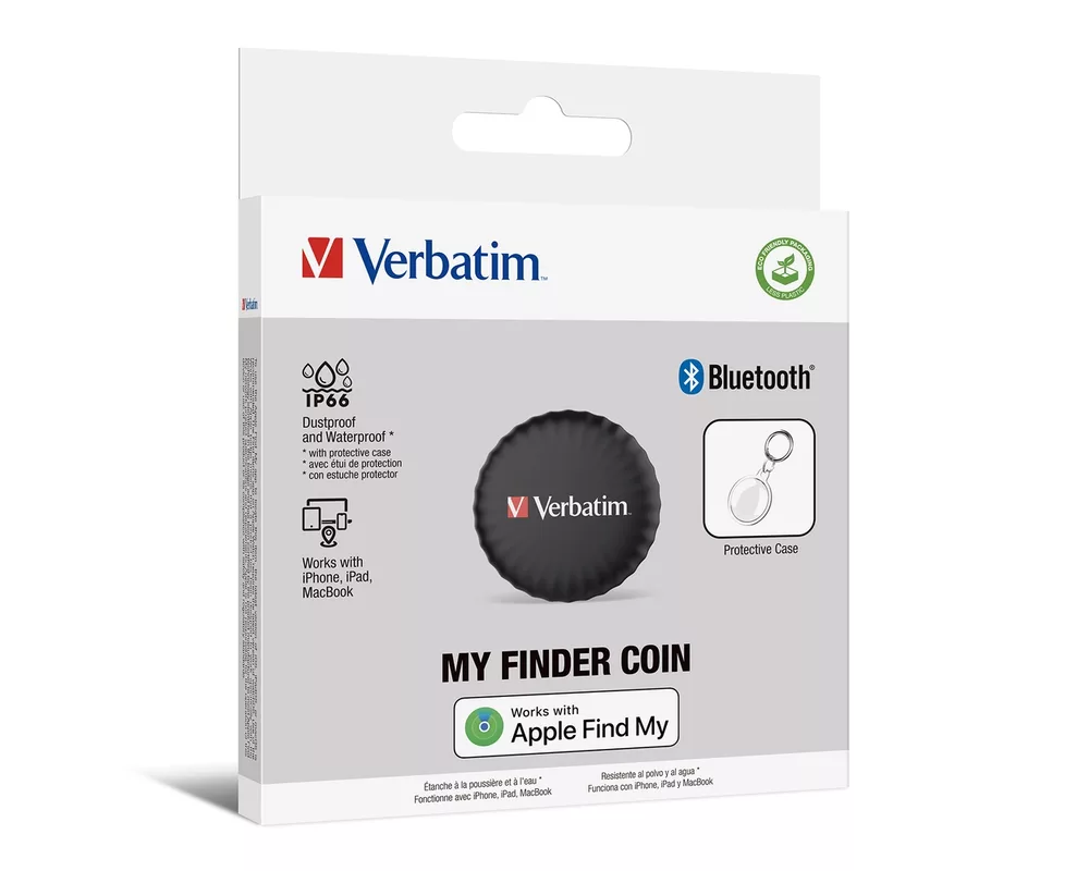 Тракер Verbatim MYFC-01B My Finder Coin Bluetooth Item Finder 1 pack Black 7