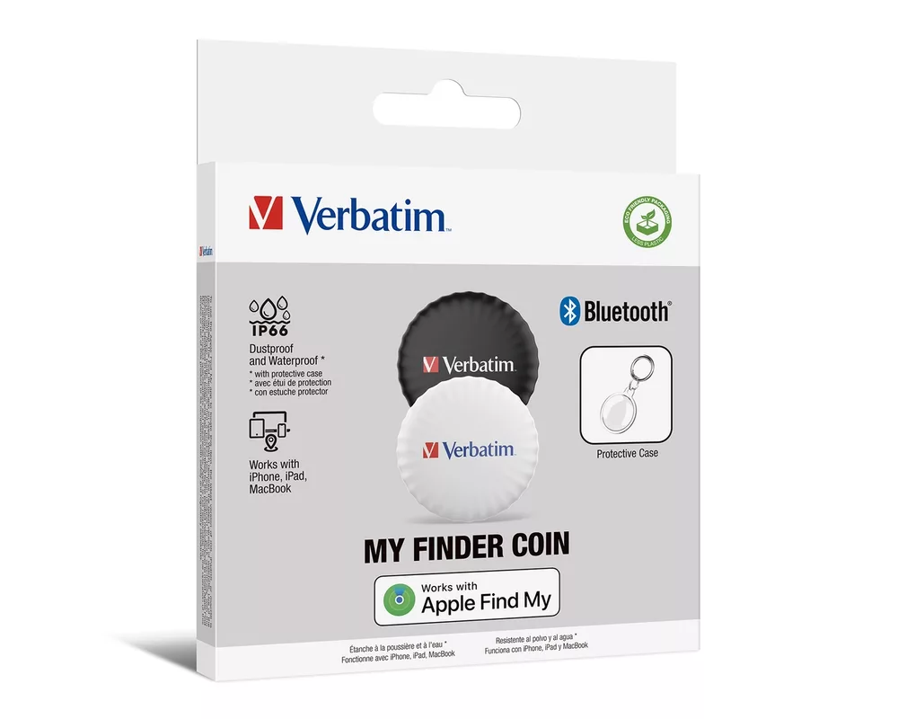 Тракер Verbatim MYFC-02BW My Finder Coin Bluetooth Item Finder 2 pack Black/White 3
