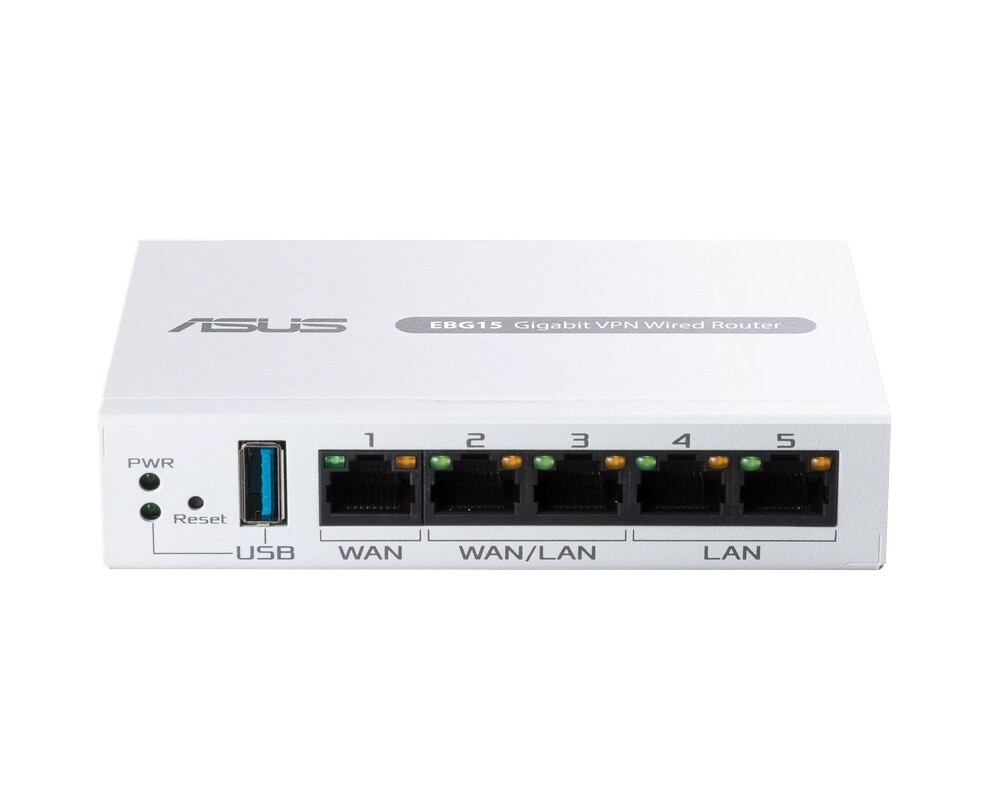 Рутер ASUS EBG15 Gigabit VPN wired router Up to 3 WAN ethernet ports + 1 USB WAN IPS intrusion prevention Layer 7 firewall 4