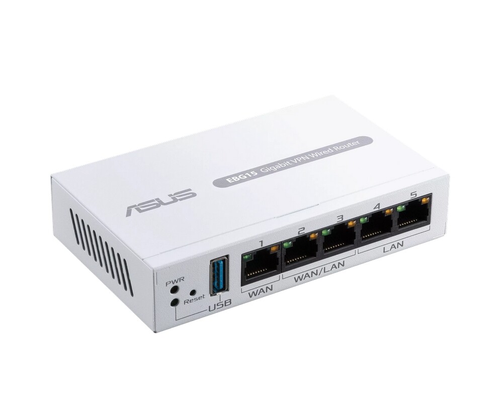 Рутер ASUS EBG15 Gigabit VPN wired router Up to 3 WAN ethernet ports + 1 USB WAN IPS intrusion prevention Layer 7 firewall 3