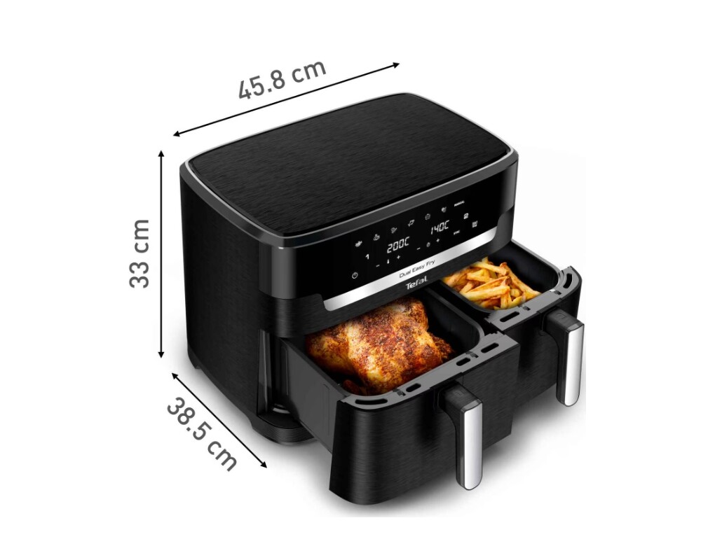 Уред за здравословно готвене Tefal EY9428E0 Dual Easy Fry Xxl Blk Eu 3