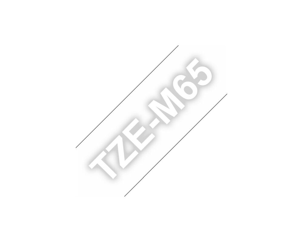 Хартия Brother TZe-M65 Matt Laminated Labelling Tape Cassette – White On Clear 3