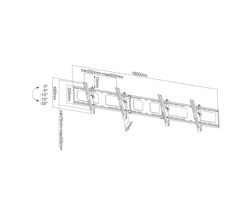 Стойка Neomounts Flat Screen Wall Mount for menu board - 2 screens - landscape 11