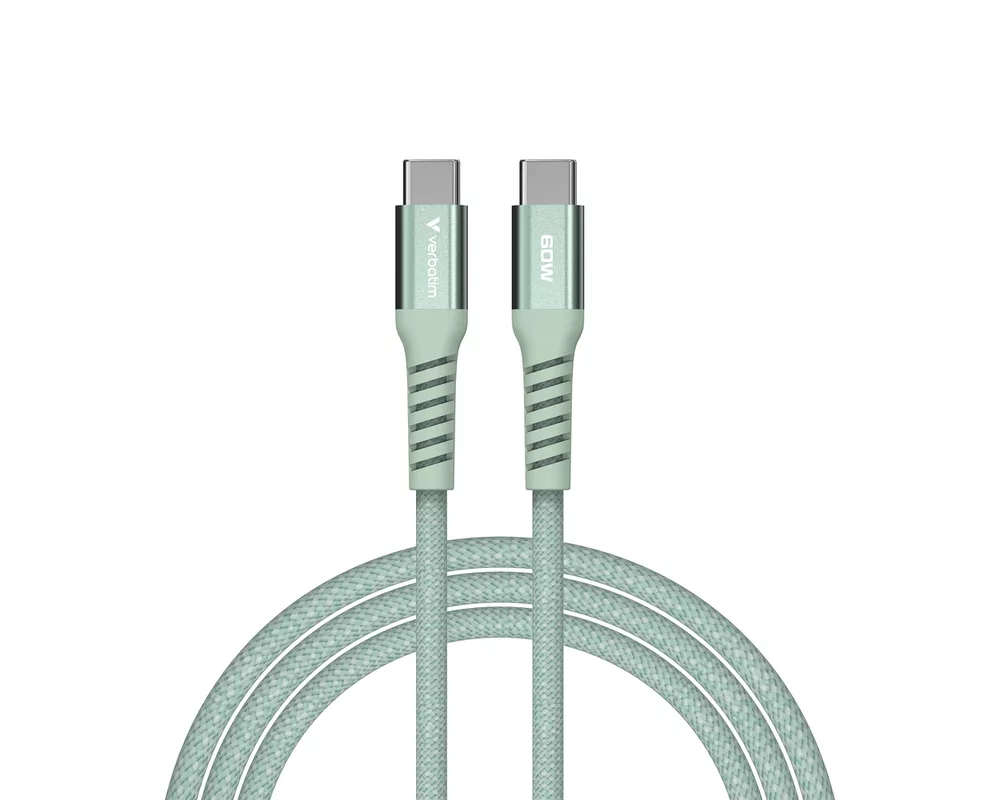 Кабел Verbatim Sync & Charge USB-C to USB-C 60W Magnetic 120 cm - Green 2