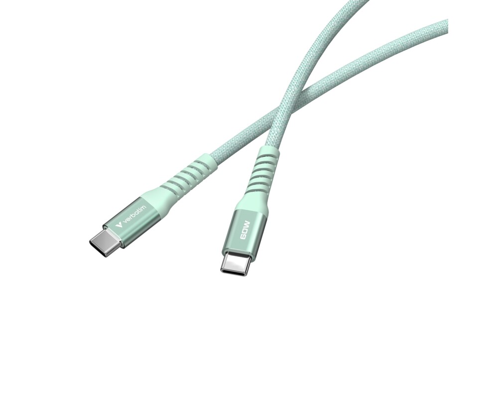Кабел Verbatim Sync & Charge USB-C to USB-C 60W Magnetic 120 cm - Green 3