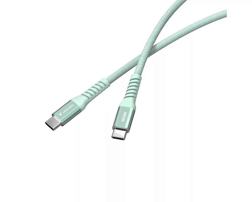 Кабел Verbatim Sync & Charge USB-C to USB-C 60W Magnetic 120 cm - Green 3