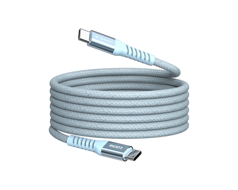 Кабел Verbatim Sync & Charge USB-C to USB-C 100W Magnetic 120 cm - Blue 7