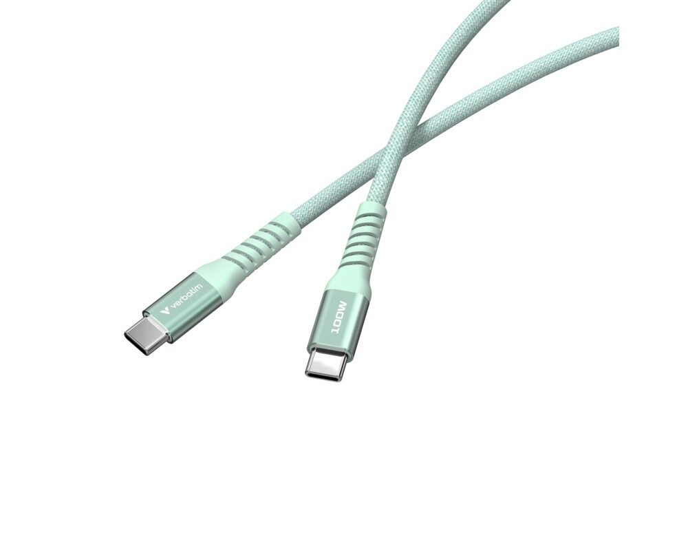 Кабел Verbatim Sync & Charge USB-C to USB-C 100W Magnetic 120 cm - Green 9