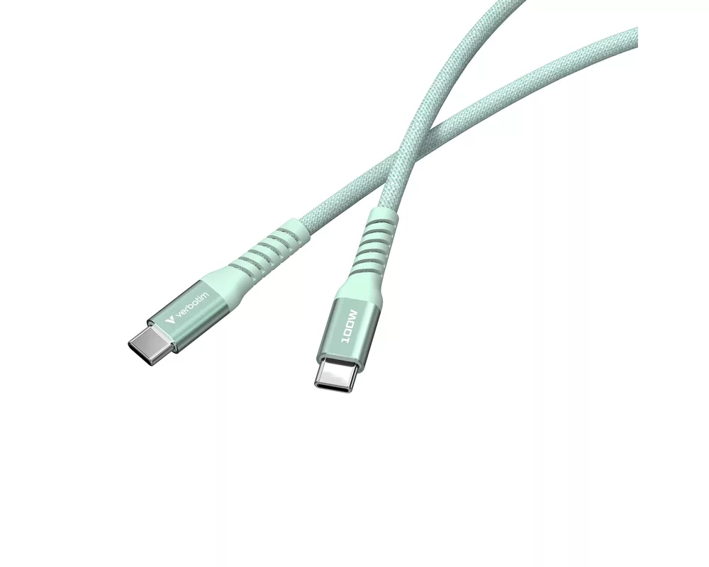 Кабел Verbatim Sync & Charge USB-C to USB-C 100W Magnetic 120 cm - Green 3