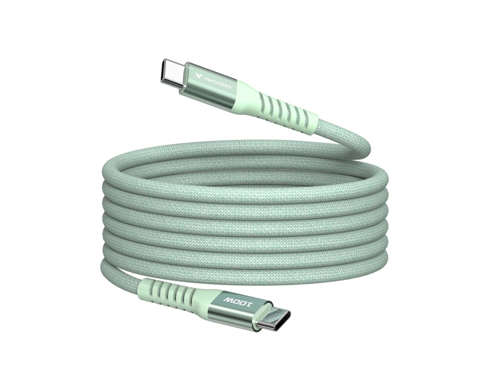 Кабел Verbatim Sync & Charge USB-C to USB-C 100W Magnetic 120 cm - Green 7