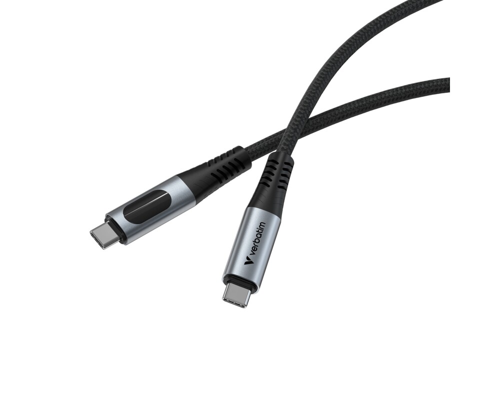 Кабел Verbatim Sync & Charge USB C to USB C 100W Display 120 cm 3