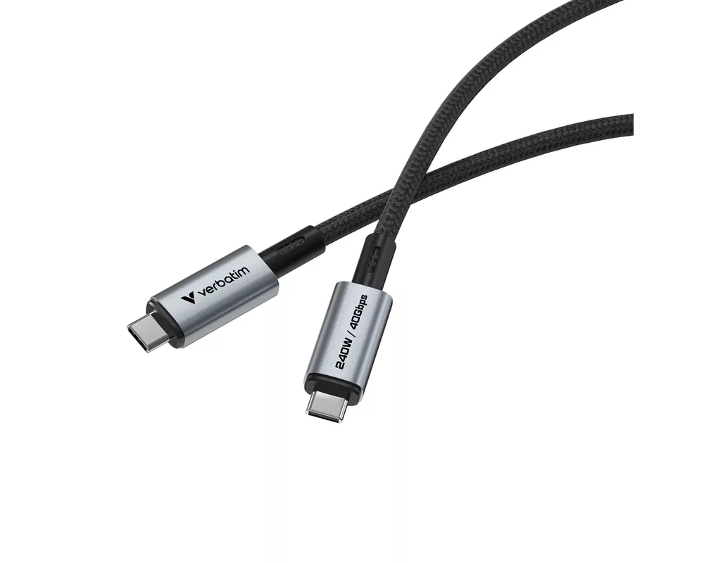 Кабел Verbatim Sync & Charge USB-C to USB-C 240W 40 Gbps 120 cm 3