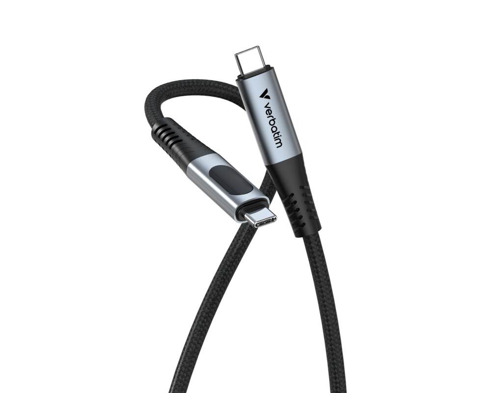 Кабел Verbatim Sync & Charge USB-C to USB-C 240W 40 Gbps Display 120 cm 2