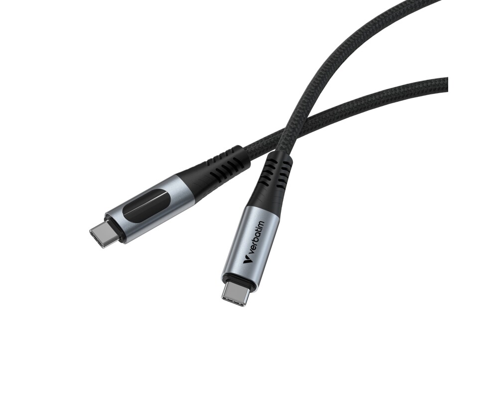 Кабел Verbatim Sync & Charge USB-C to USB-C 240W 40 Gbps Display 120 cm 3