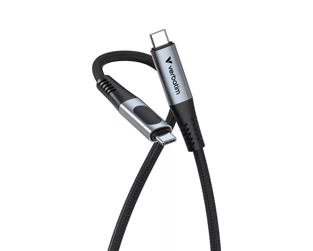 Кабел Verbatim Sync & Charge USB-C to USB-C 240W 40 Gbps Display 120 cm 2