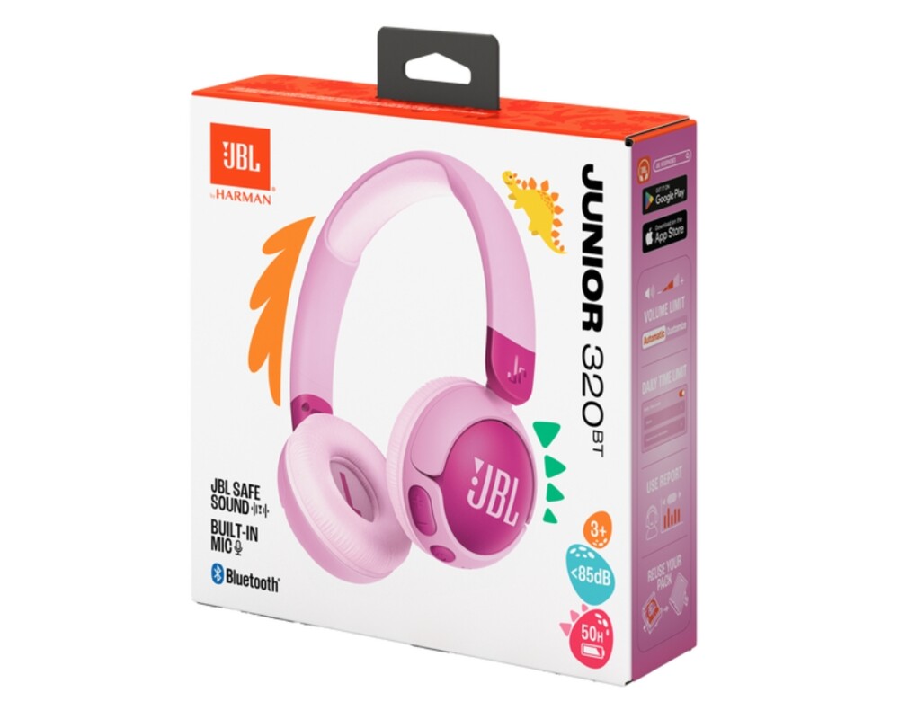Слушалки JBL JR320BT PUR Wireless on-ear kids headphones 6