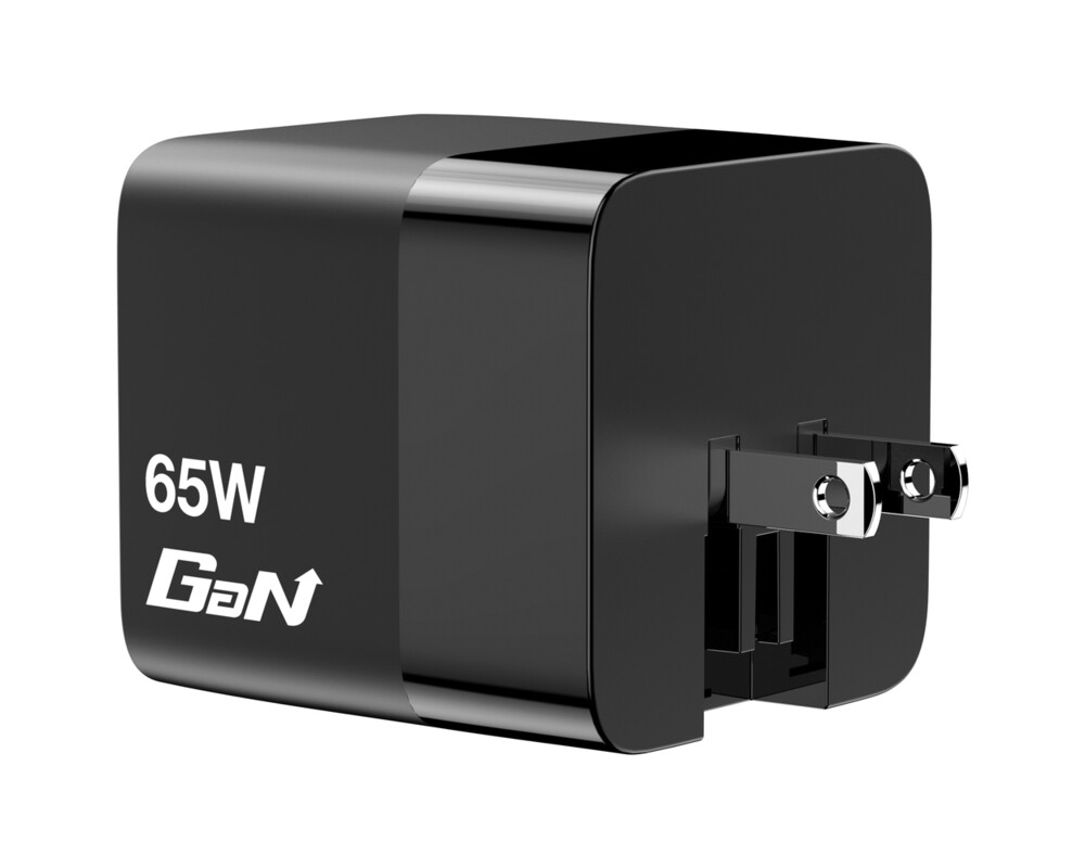 Зарядно Verbatim Mini GaN Charger 65W 2 Port retractable cable display US plugs with EU and UK adaptors 8