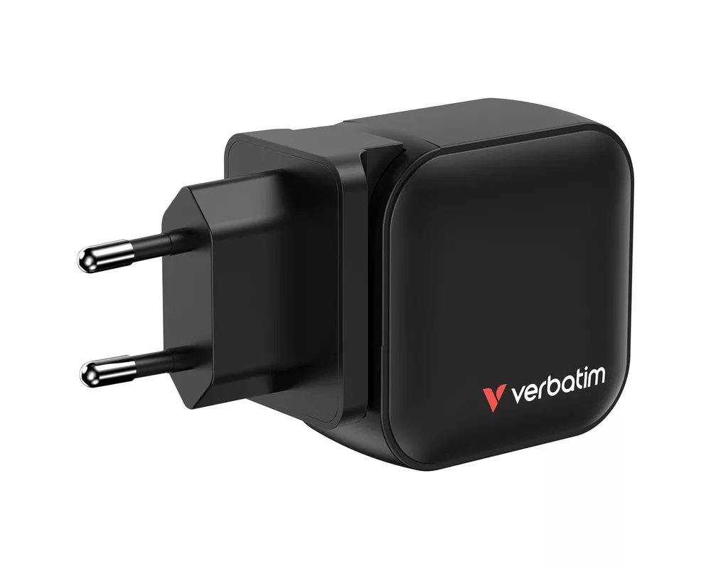 Зарядно Verbatim Mini GaN Charger 70W 3 Port US plug with EU and UK adaptors 6