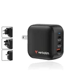 Зарядно Verbatim Mini GaN Charger 70W 3 Port US plug with EU and UK adaptors 4