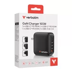 Зарядно Verbatim Mini GaN Charger 165W 4 Port US plug with EU and UK adaptors 7