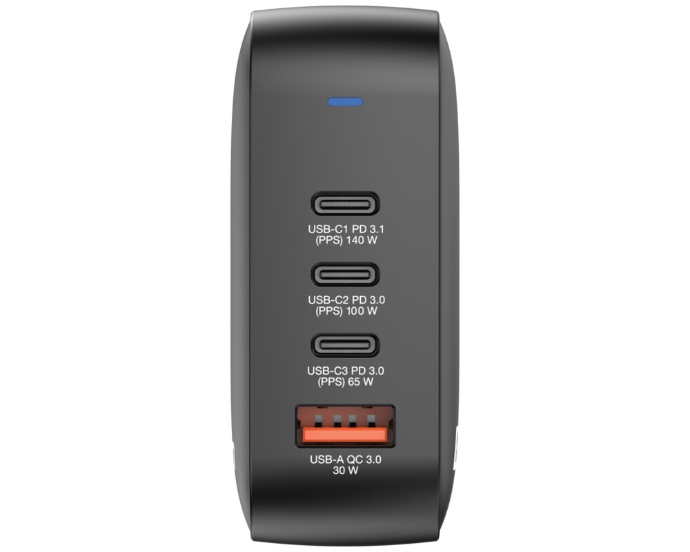 Зарядно Verbatim Mini GaN Charger 165W 4 Port US plug with EU and UK adaptors 3