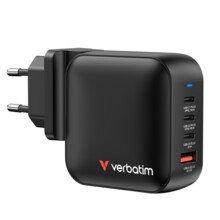  Verbatim Mini GaN Charger 100W 4 Port US plug with EU and UK adaptors 799723 32231 на топ цена - PIC.bg