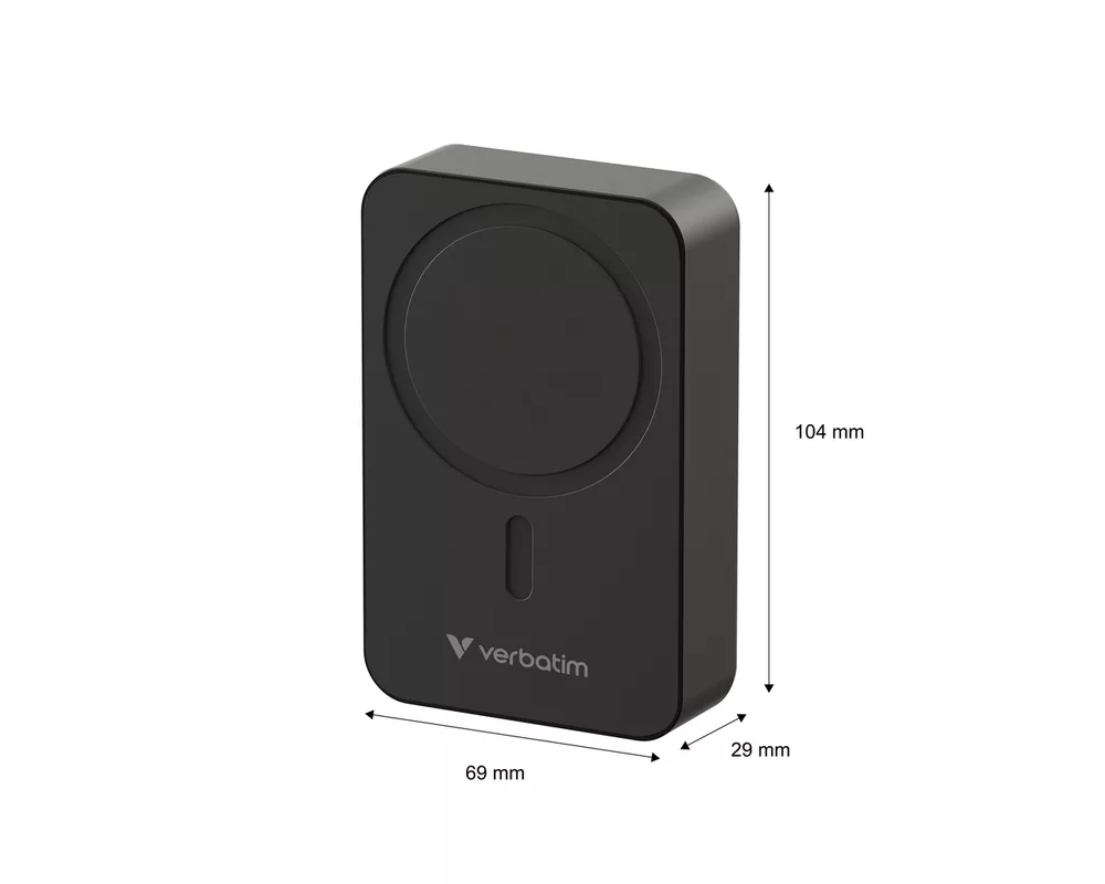 Външна батерия Verbatim Charge 'n' Go Essentials Power Bank Magnetic Wireless 20000mAh Black 4