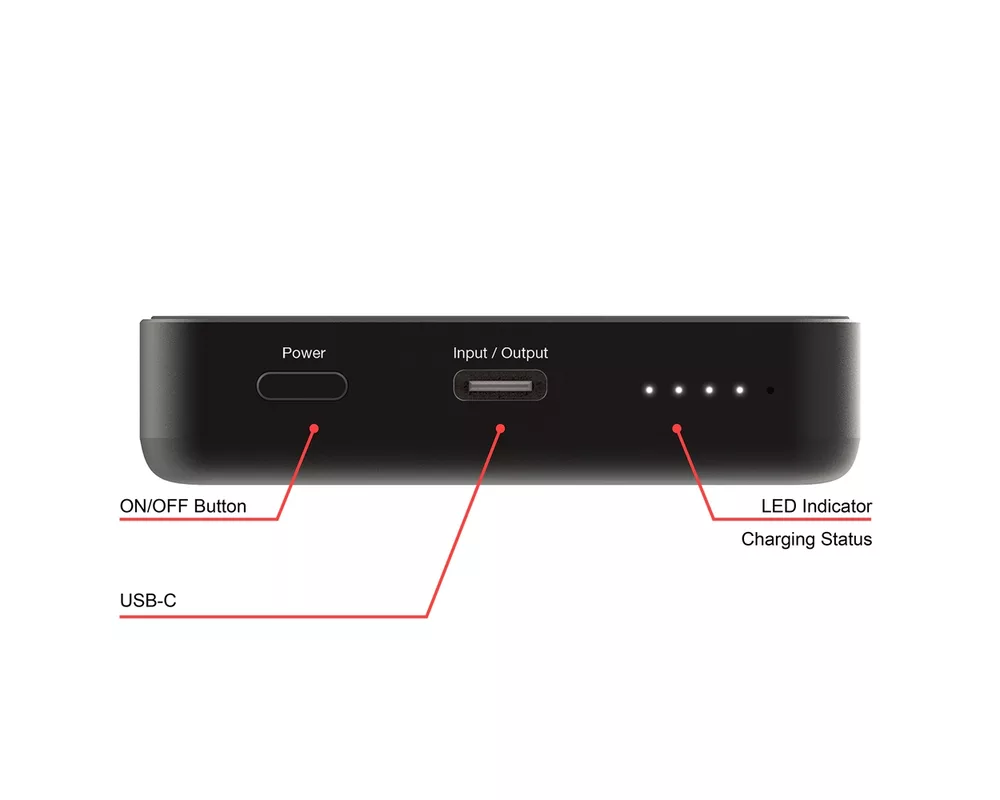 Външна батерия Verbatim Charge 'n' Go Essentials Power Bank Magnetic Wireless 10000mAh Black 4