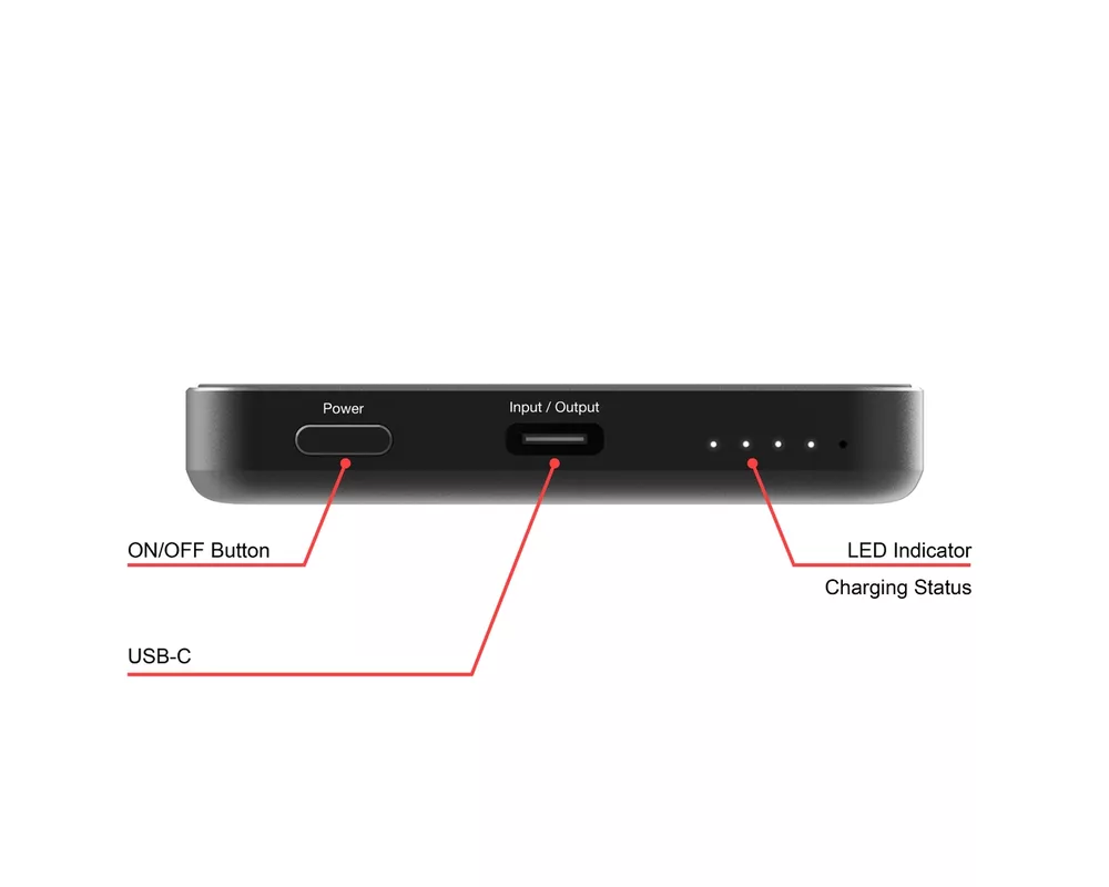 Външна батерия Verbatim Charge 'n' Go Essentials Power Bank Magnetic Wireless 5000mAh Black 5