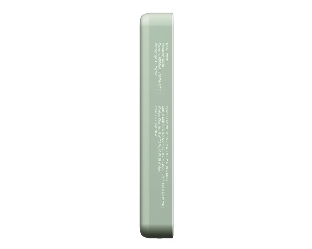 Външна батерия Verbatim Charge 'n' Go Essentials Power Bank Magnetic Wireless 10000mAh Green 7