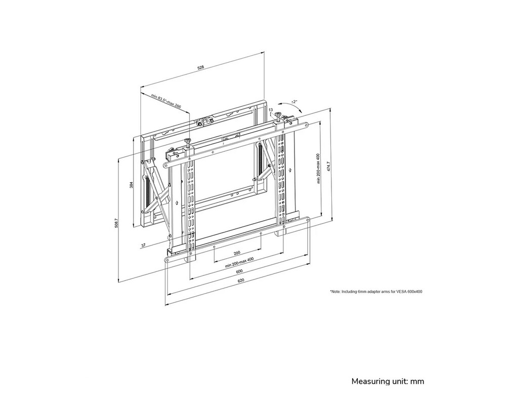 Стойка Neomounts Wall Mounted video wall mount (pop-out/lportrait & landscape 13