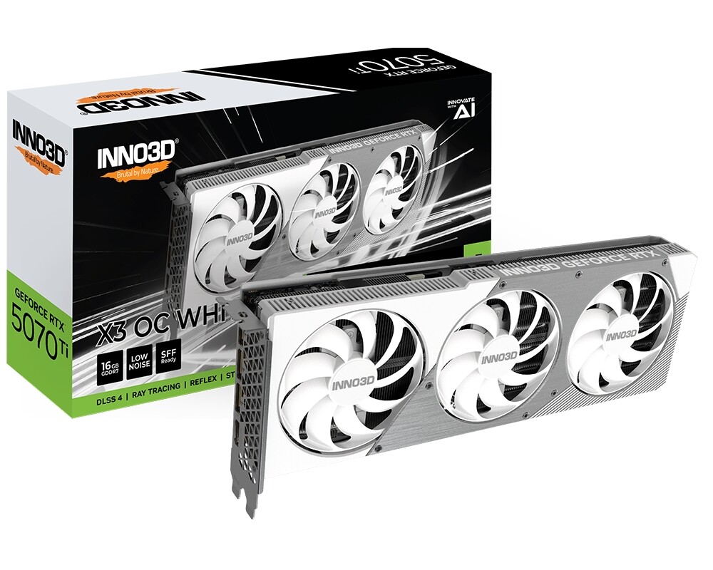 Видеокарта Inno3D GeForce RTX 5070 Ti 16GB GDDR7 X3 OC White
