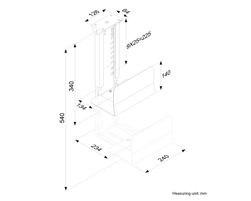 Стойка Neomounts CPU Holder (height PC: 39-54 cm / width PC: 13-23 cm) 3