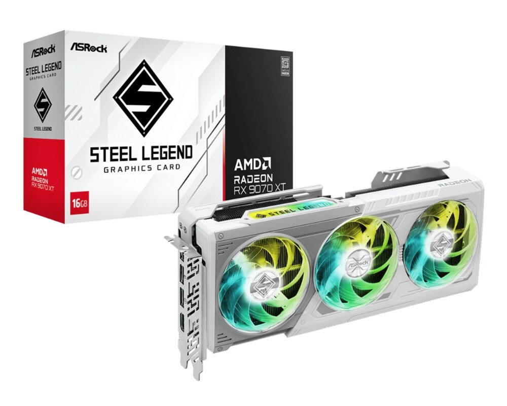Видеокарта ASRock AMD Radeon RX 9070 XT Steel Legend 7
