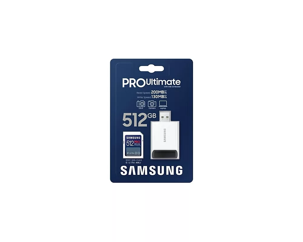 Флаш карта Samsung 512GB SD Card PRO Ultimate with USB Reader 6