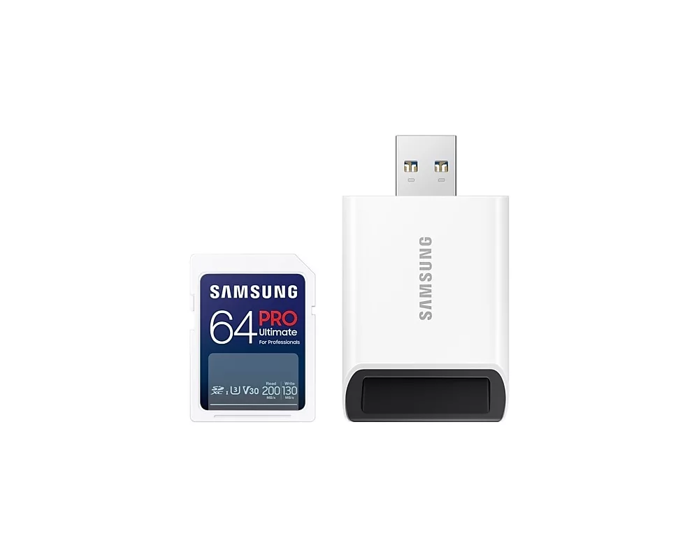 Флаш карта Samsung 64GB SD Card PRO Ultimate with USB Reader 6