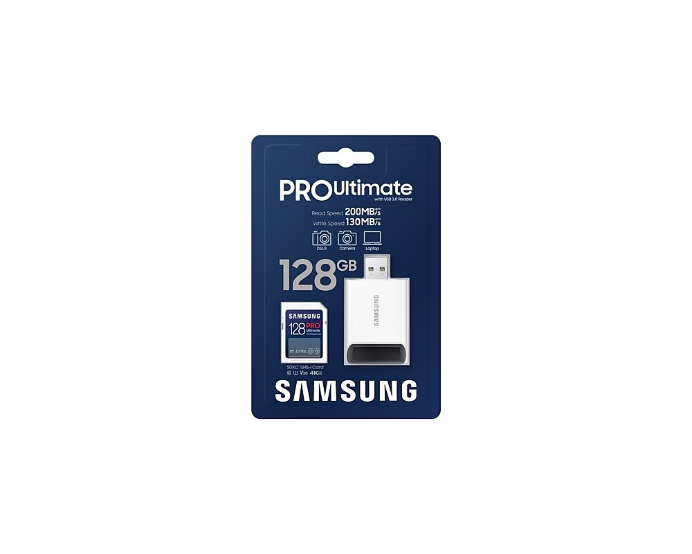 Флаш карта Samsung 128GB SD Card PRO Ultimate with USB Reader 7