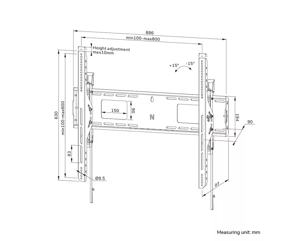 Стойка Neomounts Level-750 Wall Mount (XL 17