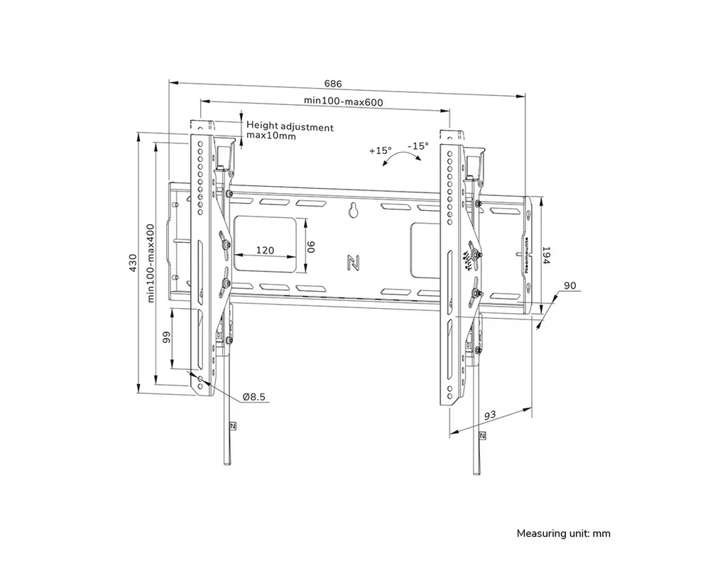 Стойка Neomounts Level-750 Wall Mount (XL 17