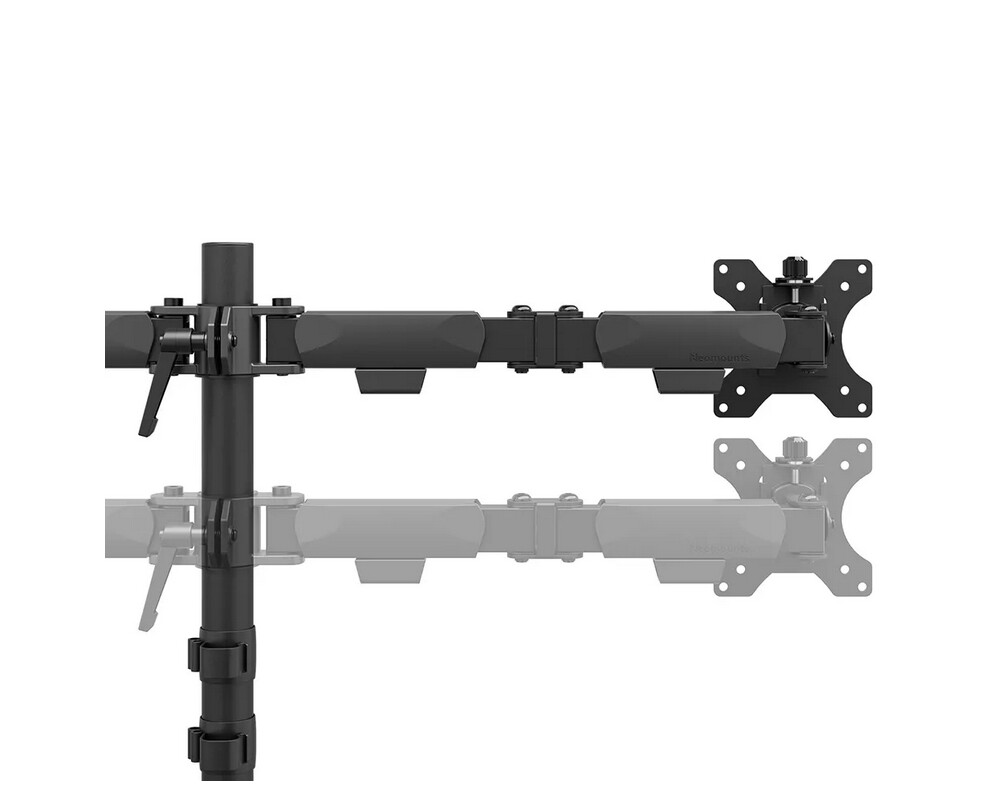 Стойка Neomounts Nero Double Flat Screen Desk Mount (phone holder+Quick-fix clamp/grommet) 8