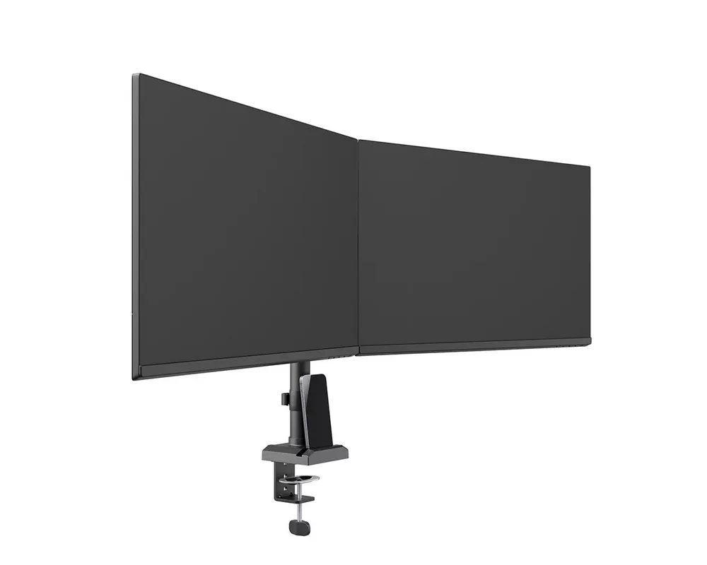 Стойка Neomounts Nero Double Flat Screen Desk Mount (phone holder+Quick-fix clamp/grommet) 13