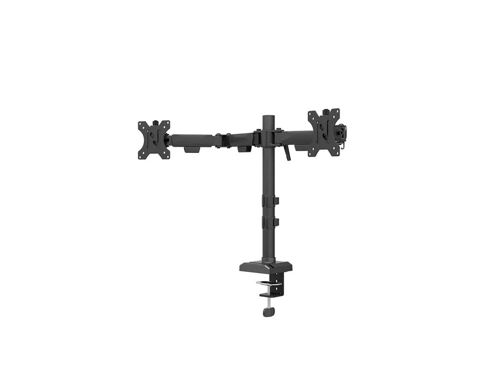 Стойка Neomounts Nero Double Flat Screen Desk Mount (phone holder+Quick-fix clamp/grommet) 2