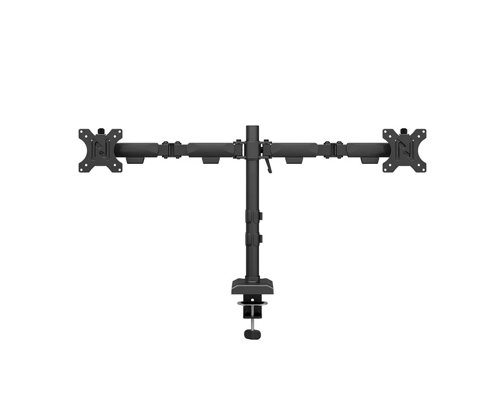 Стойка Neomounts Nero Double Flat Screen Desk Mount (phone holder+Quick-fix clamp/grommet) 3