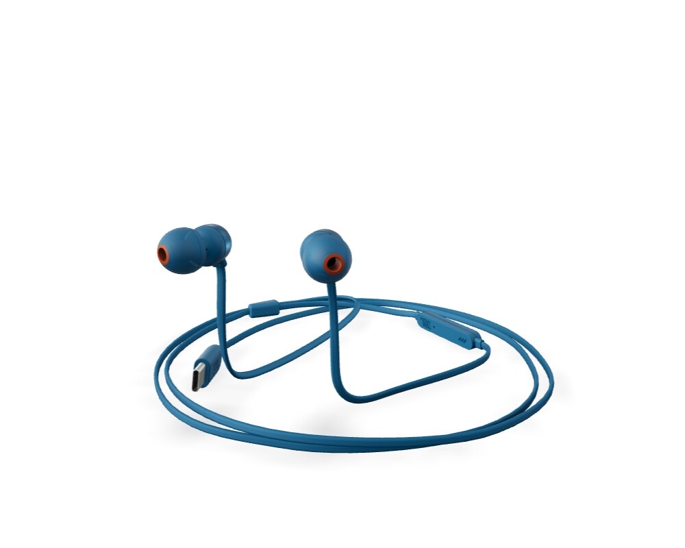 Слушалки JBL T310C BLU USB-C In-ear headphones 2